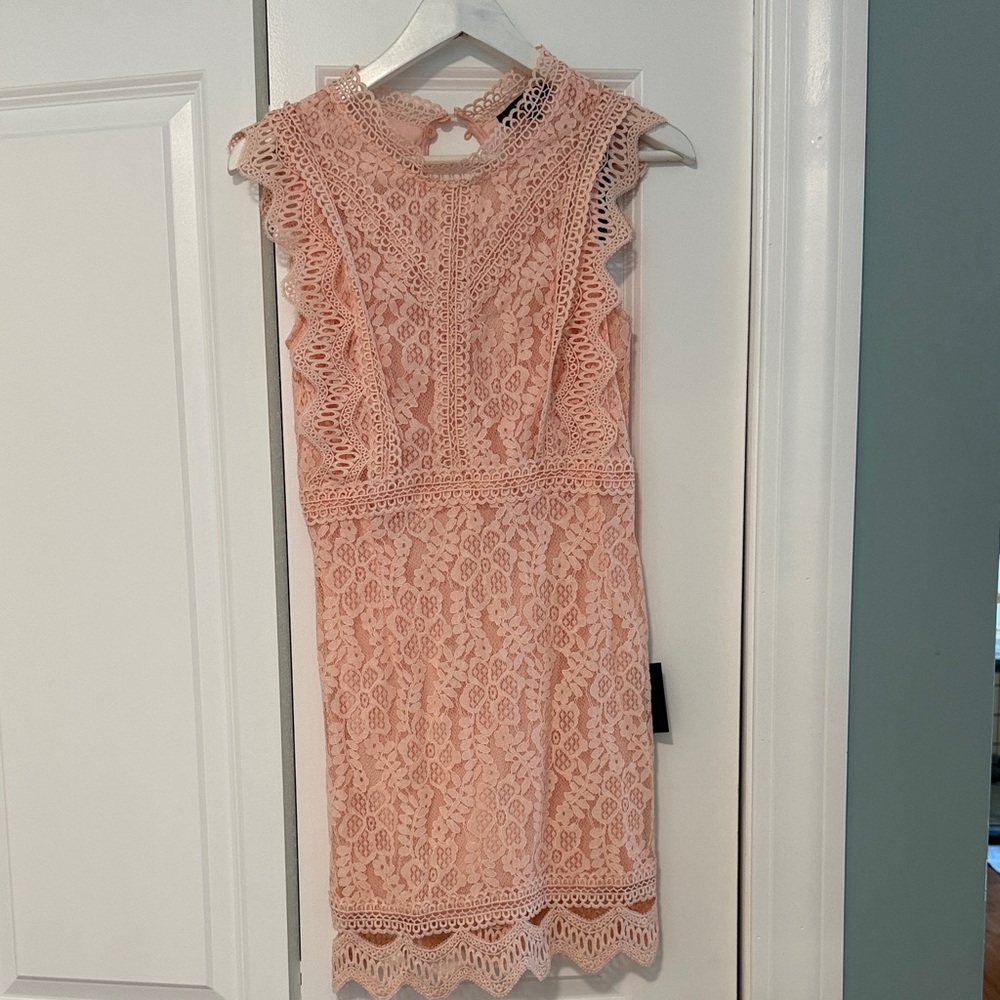 Lulu's Blush Pink Lace Mini Dress